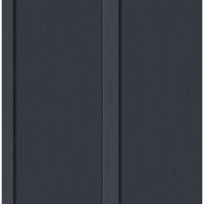 Faux Board and Batten Prepasted Dark Blue Wallpaper